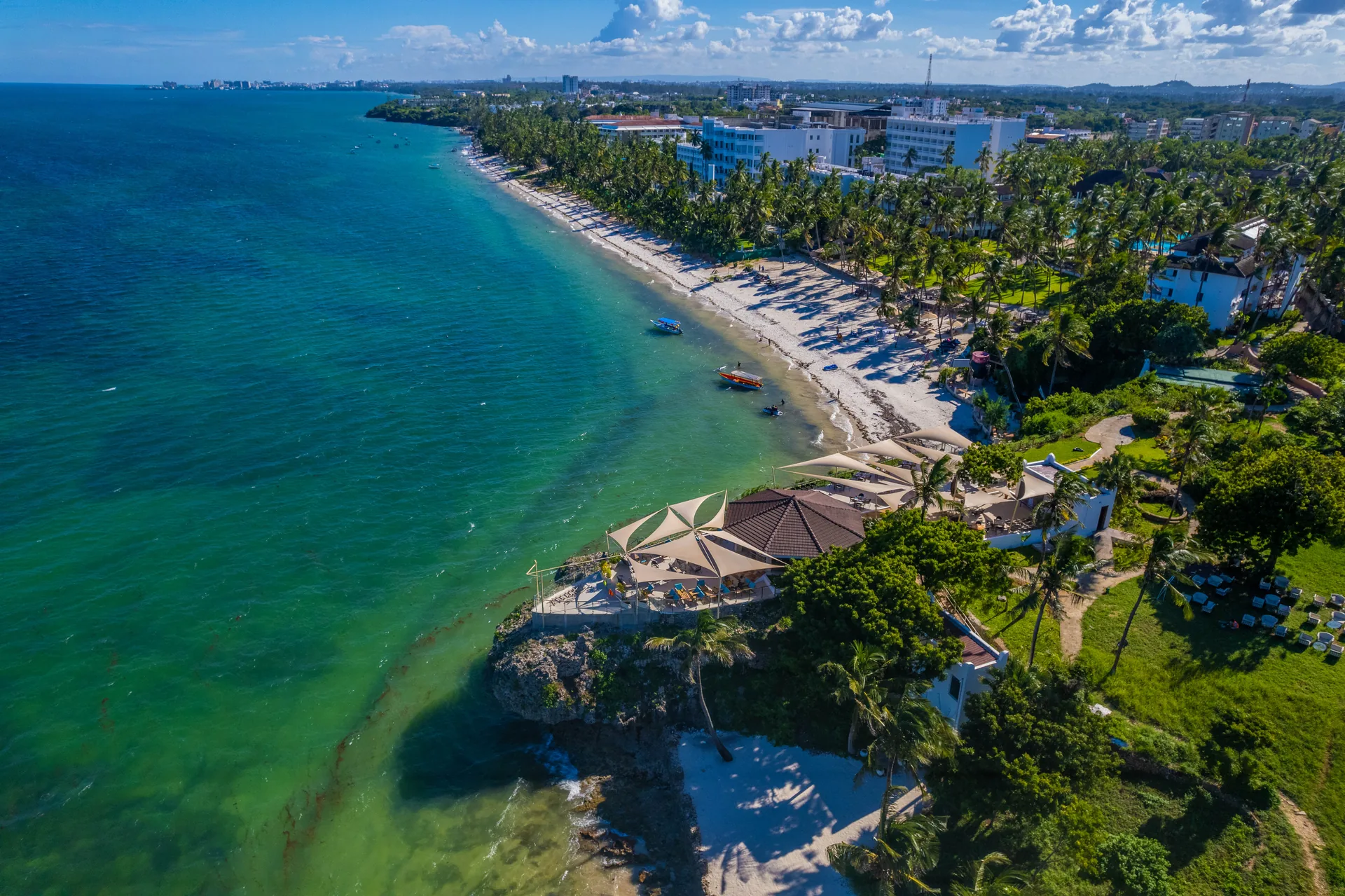 Kenyan coast aerial — Diani Beach